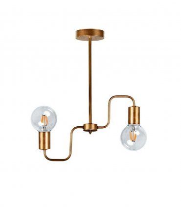 Lámpara de techo 2 luces Curtiz, acabado oro viejo