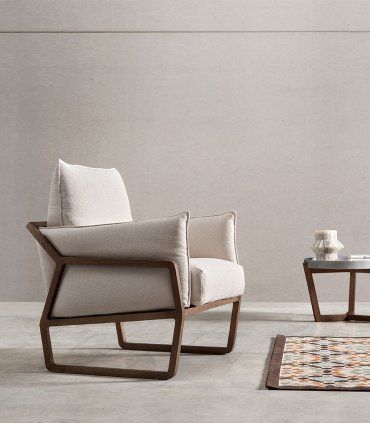 Sillón moderno Bolton Wood en Ámbar Muebles