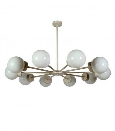 Lámpara de techo 10 luces Dreyer, acabado beige oro