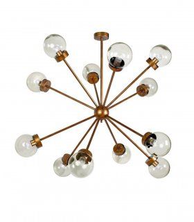 Lámpara Sputnik de metal Altman, 12 luces