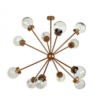 Lámpara Sputnik de metal Altman, 12 luces