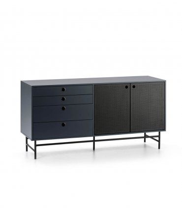 Aparador industrial cajones Punto, gris