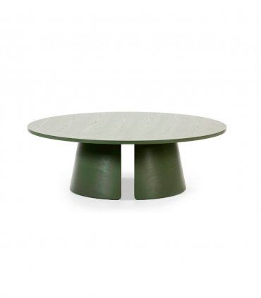 Mesa de centro redonda Cep, verde oliva