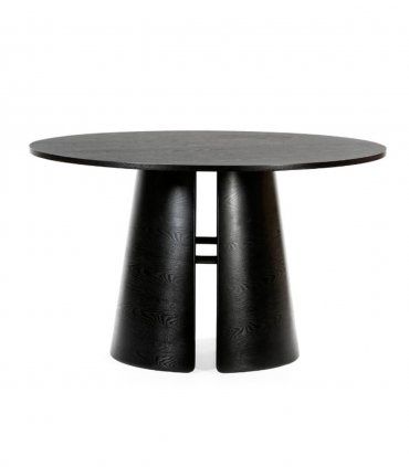Mesa de comedor redonda Cep, negro
