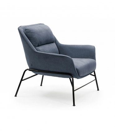 Butaca vintage Sadira, azul petróleo