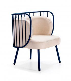 Butaca vintage Nabi, azul marino