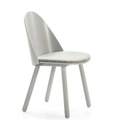 Silla moderna Uma, gris claro