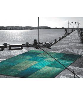 Alfombra Patchwork 1 Turquesa de Ámbar Muebles