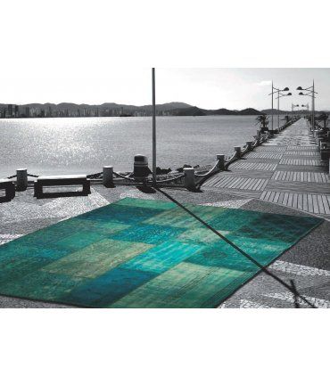 Alfombra Patchwork 1 Turquesa de Ámbar Muebles