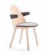 Silla moderna con brazos Uma, natural