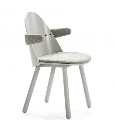 Silla moderna con brazos Uma, gris claro