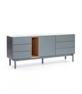 Aparador de diseño Corvo, gris perla