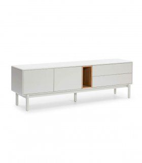 Mueble TV de diseño Corvo, crema