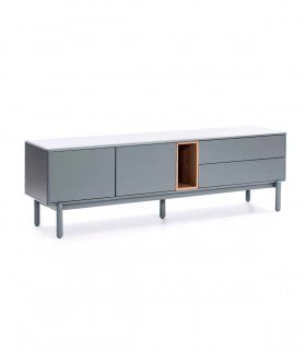 Mueble TV de diseño Corvo, gris perla