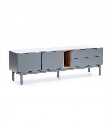Mueble TV de diseño Corvo, gris perla