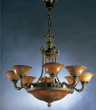 Lámpara de bronce y alabastro de Mariner 18529