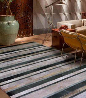 Alfombra contemporánea de piel Frontera