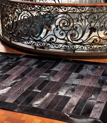 Alfombra patchwork de piel Luxer