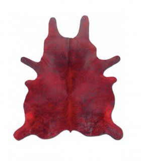 Alfombra de piel moderna rojo Caribe