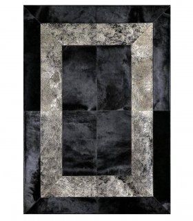 Alfombra de piel negra Lux