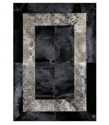 Alfombra de piel negra Lux