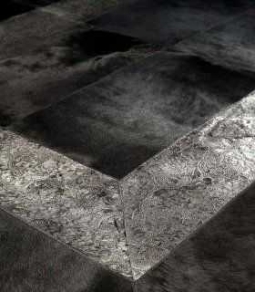 Alfombra de piel negra Lux