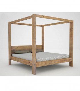 Cama con dosel rústica Auman
