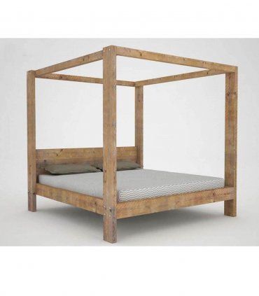 Cama con dosel rústica Auman