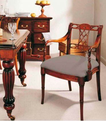 Silla clásica de caoba Satín, sillón