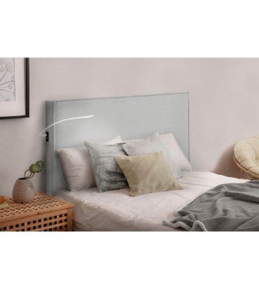 Cabecero tapizado con luz led y USB Onega