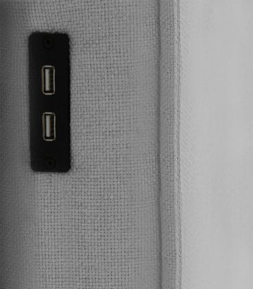 Cabecero tapizado con luz led y USB Onega