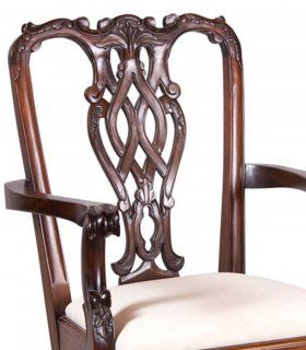 Sillón clásico Chippendale Stuart, detalle