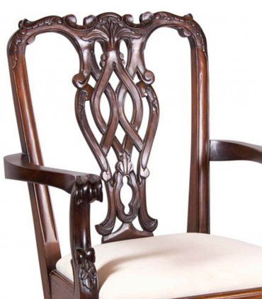 Sillón clásico Chippendale Stuart, detalle