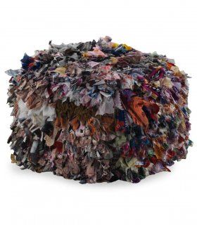 Puff de trapillo con flecos Jacaranda