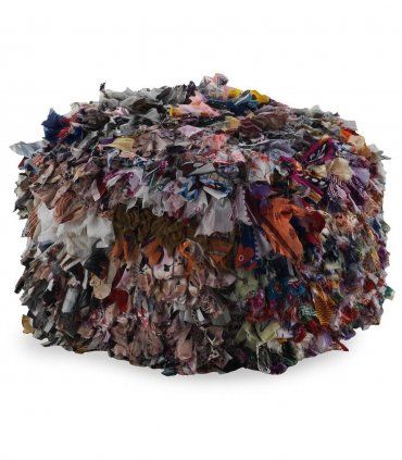 Puff de trapillo con flecos Jacaranda