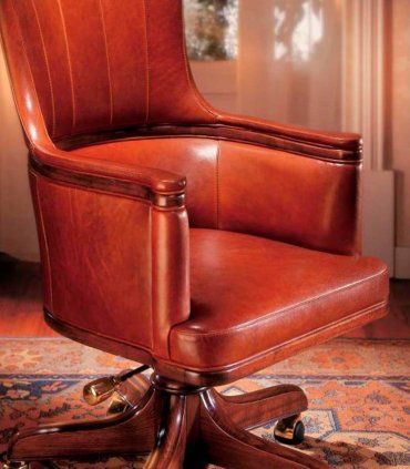 Sillón de piel giratorio Averán grande, detalle