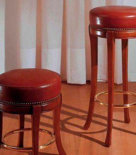 Taburete redondo de piel Latos, detalle