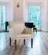 Sillón confidente de piel Zeya, blanco