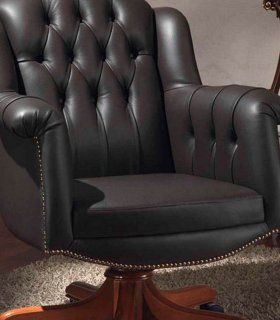 Sillón de piel giratorio Davise, detalle