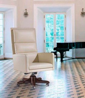 Sillón despacho giratorio Zeya, blanco