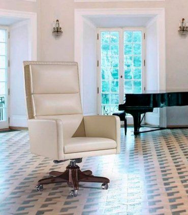 Sillón despacho giratorio Zeya, blanco