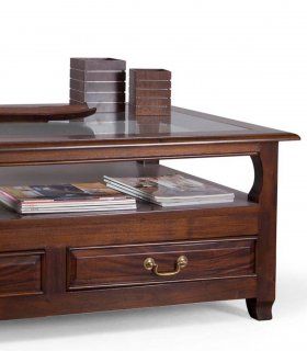 Mesa de centro rectangular clásica Acristalada, vista