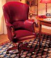 Sillón de despacho de piel y giratorio Bozeli