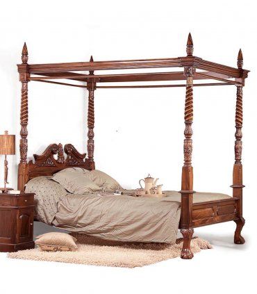Cama con dosel clásica Reina Ana