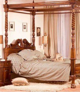 Cama con dosel clásica Reina Ana