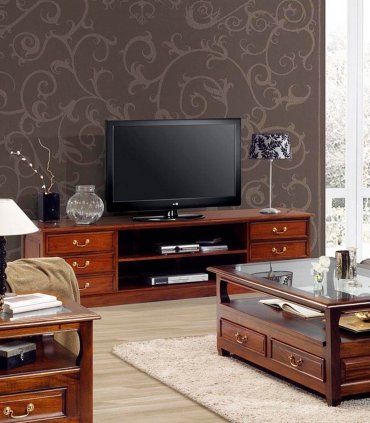 Muebles de TV 6 cajones en caoba Bañeres, salón