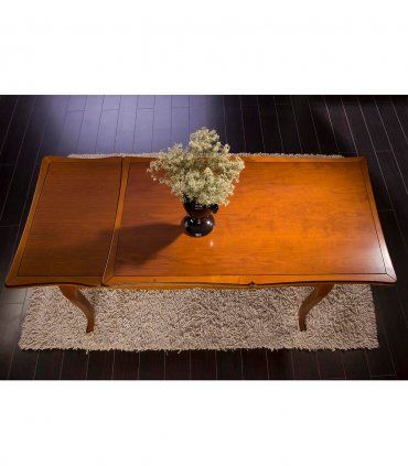 Mesa clásica de comedor rectangular Belsa, abierta