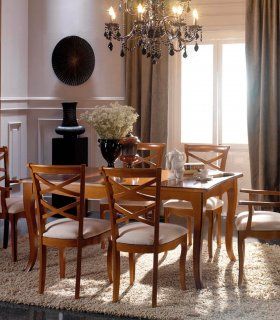 Mesa clásica de comedor rectangular Belsa