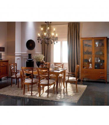 Mesa clásica de comedor rectangular Belsa, comedor