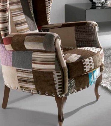 Sillón orejero clásico Doren, detalle
